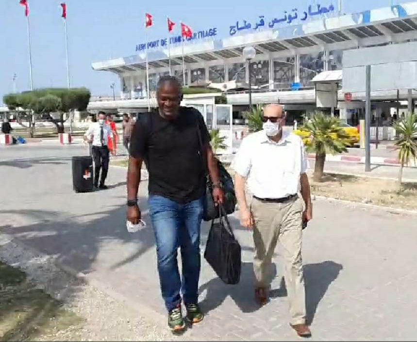 وصول راضي الجعايدي لمطار تونس قرطاج اليوم